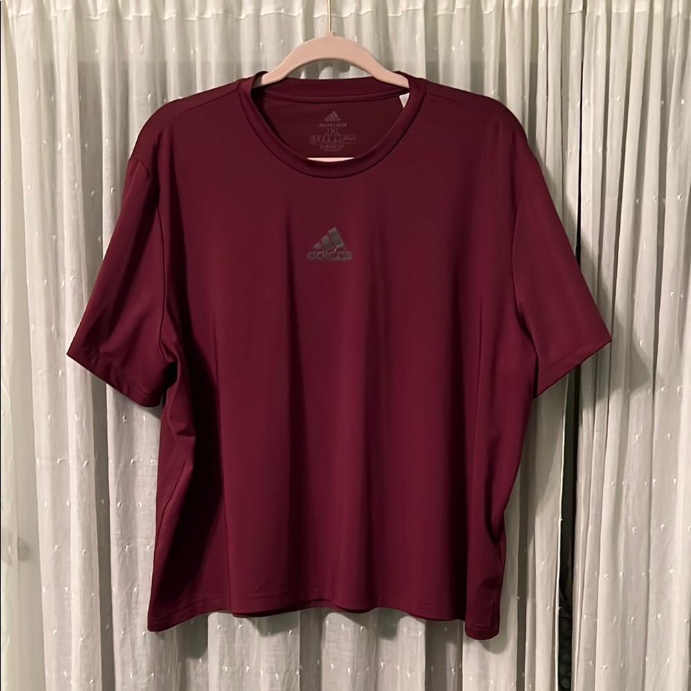 Women’s Burgundy Adidas t-shirt.  Size 2XL